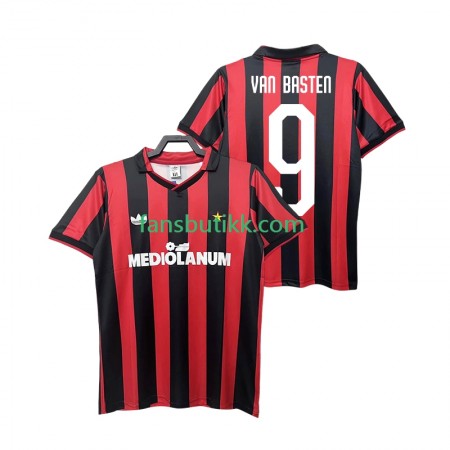 Fotballdrakt AC Milan VAN BASTEN 9 1991 Retro Hjemmetrøye 1990 Kortermet